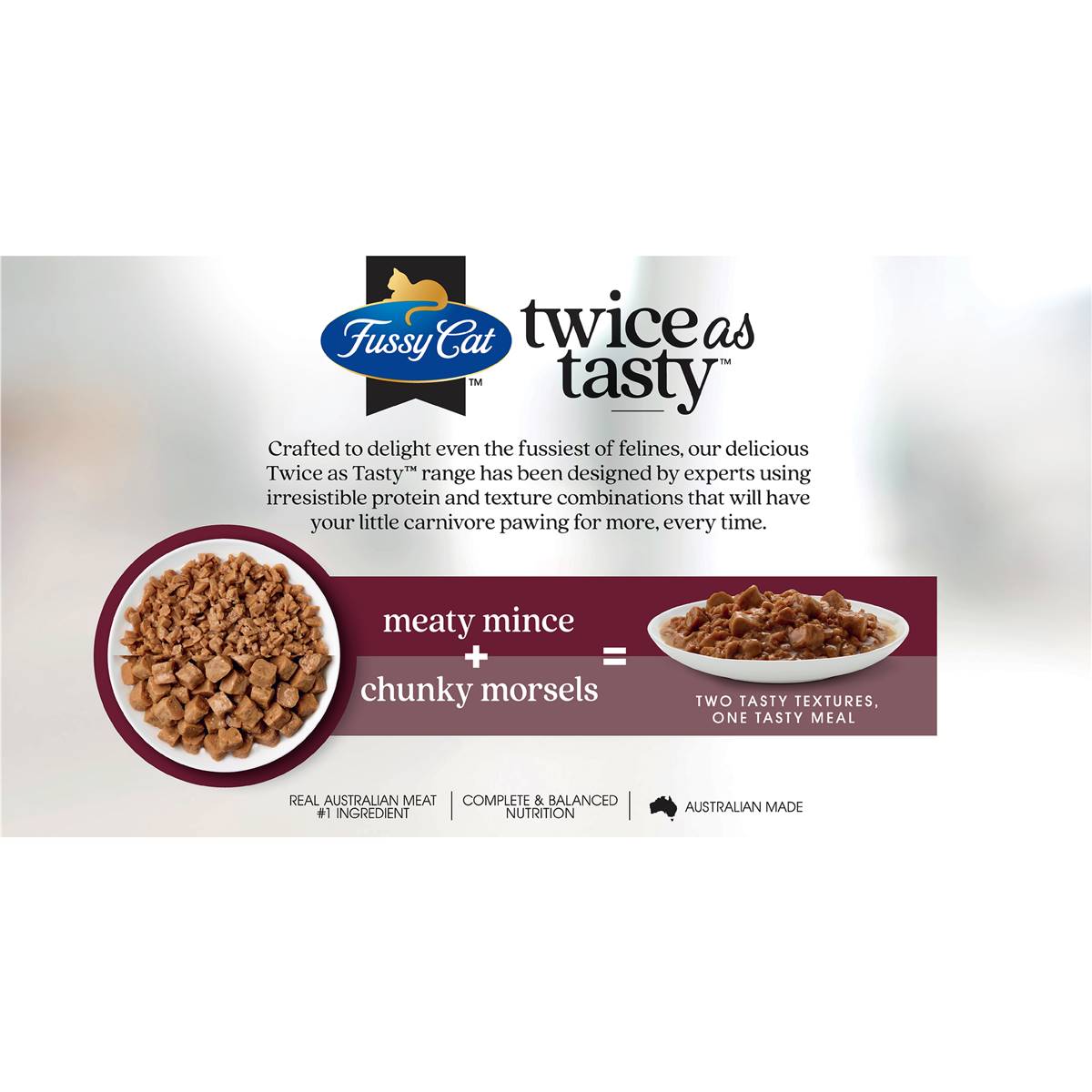 Fussy Cat Grain Free Adult Wet Cat Food Mince & Morsels 80g X24 Pack