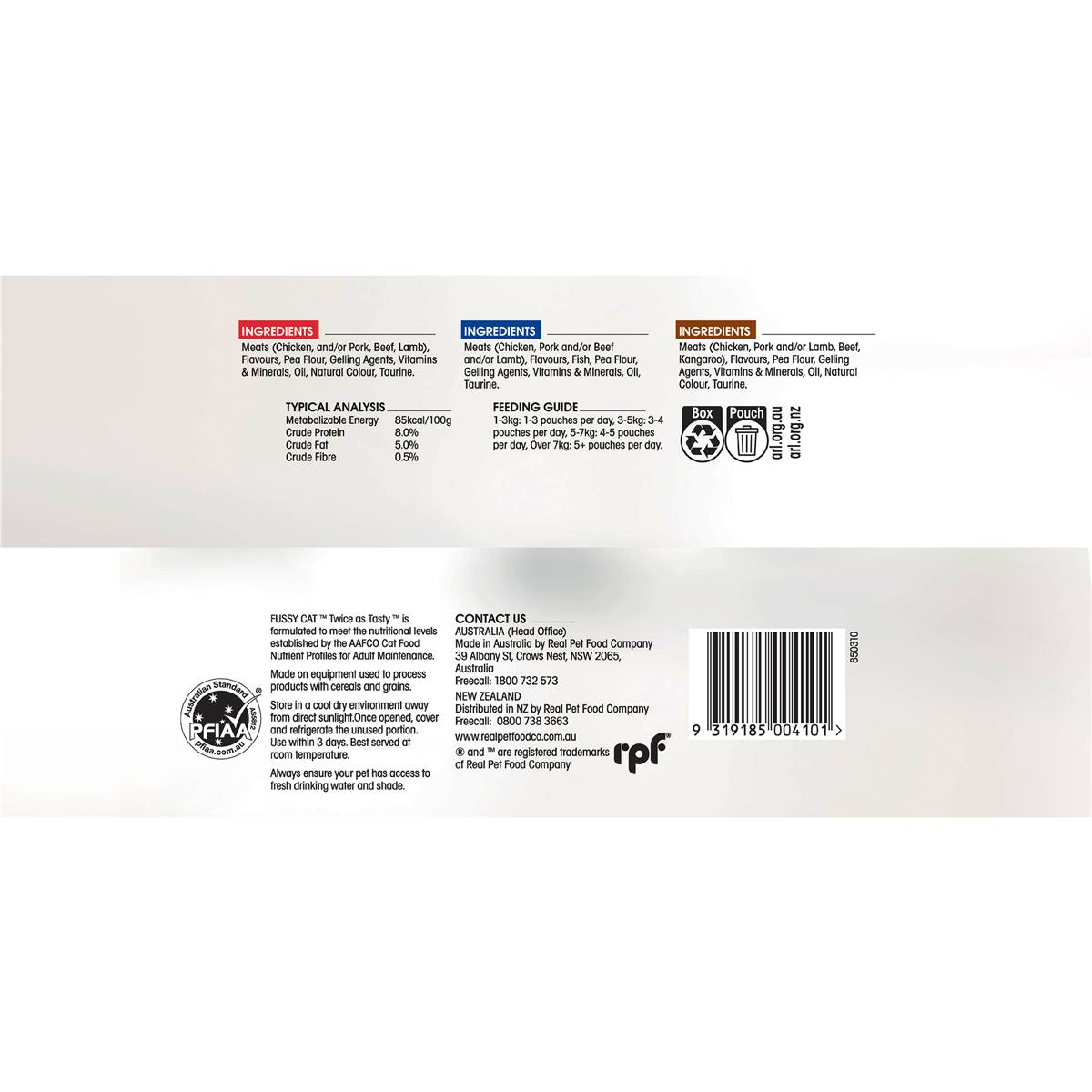 Fussy Cat Grain Free Adult Wet Cat Food Mince & Morsels 80g X24 Pack