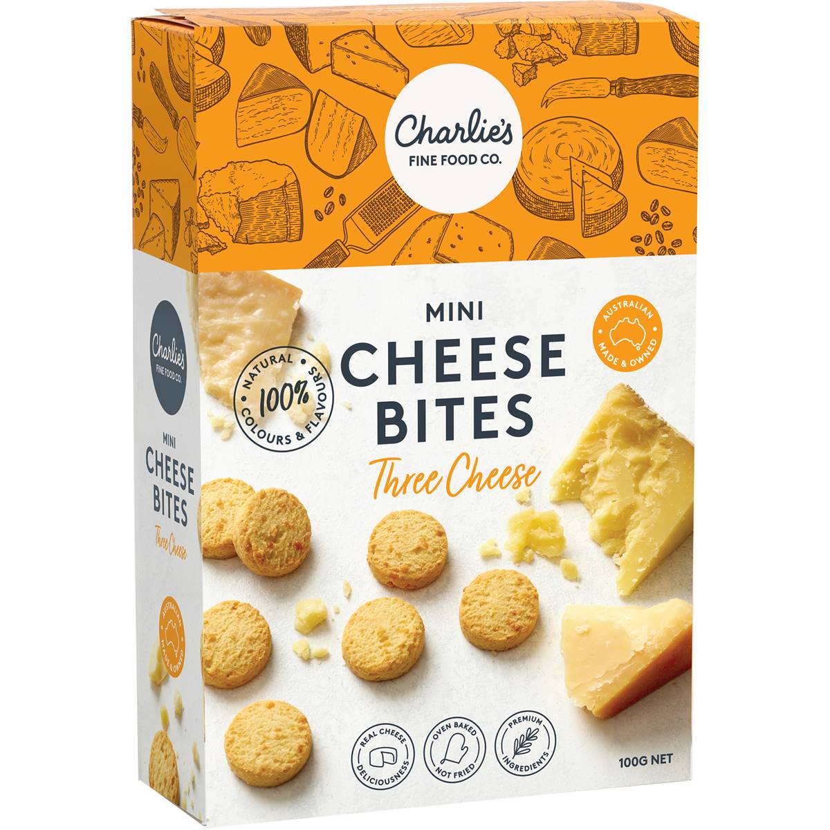 Charlie's Mini Cheese Bites Three Cheese 100g Woolworths