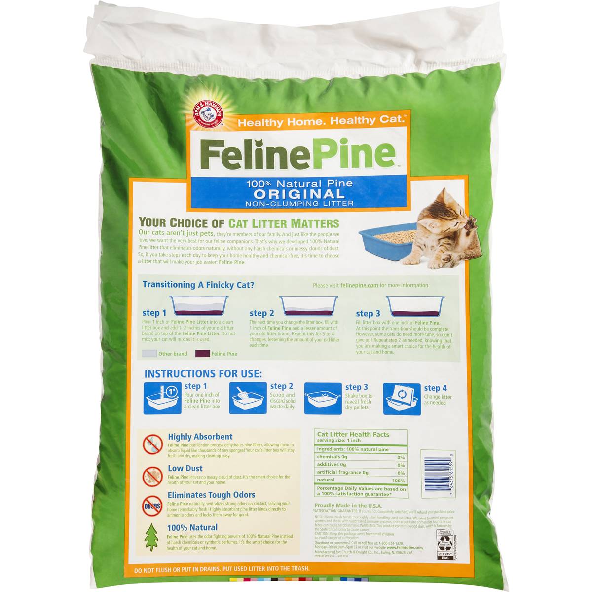 Arm & Hammer Feline Pine Original Cat Litter 9.07kg Woolworths