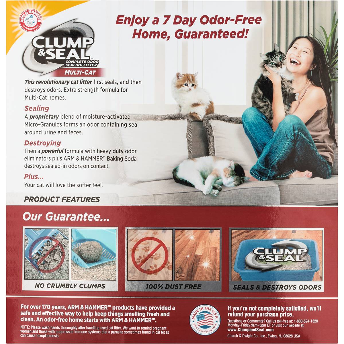 Arm & Hammer Clump & Seal Multi Cat Litter 6.35kg Woolworths