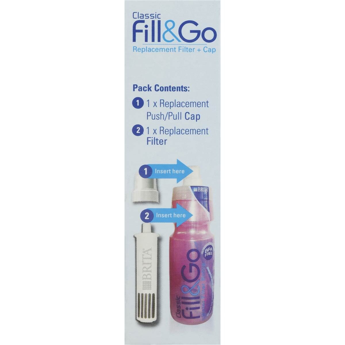 Brita Replacement Water Filter Fill And Go Cartridge Each Woolworths