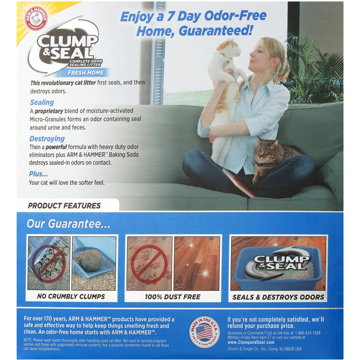 Arm & Hammer Clump & Seal Fresh Home Cat Litter 6.35kg Woolworths