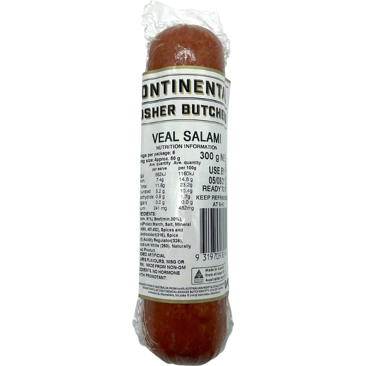 Continental Kosher Butcher Veal Salami 300g Woolworths