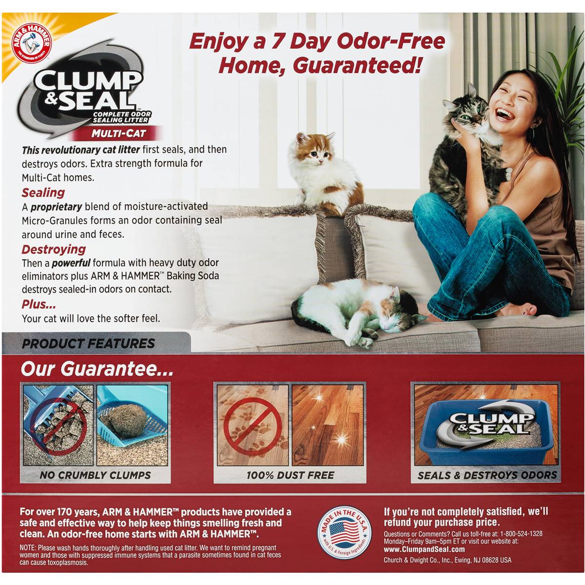 Arm & Hammer Clump & Seal Slide Multi Cat Litter 8.62kg Woolworths