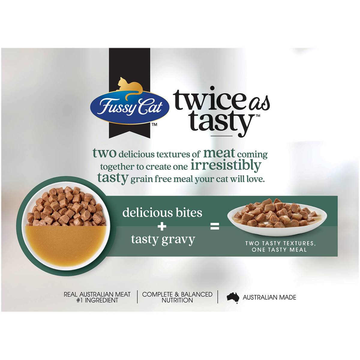 Fussy Cat Grain Free Adult Wet Cat Food Bites & Gravy Favourites 80g