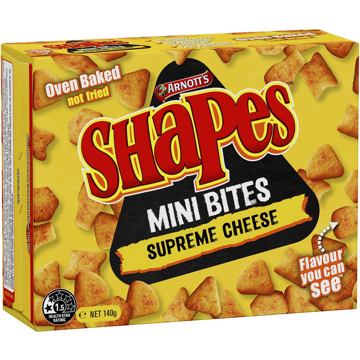 Arnott's Shapes Mini Bites Crackers Supreme Cheese 140g | Woolworths