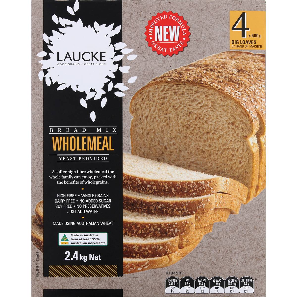 Laucke Wholemeal Bread Mix 2.4kg Woolworths