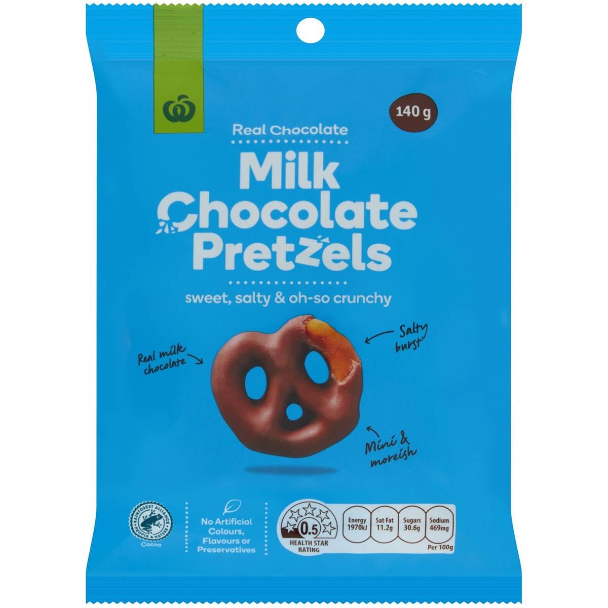 Woolworths Milk Chocolate Pretzels 140g Woolworths