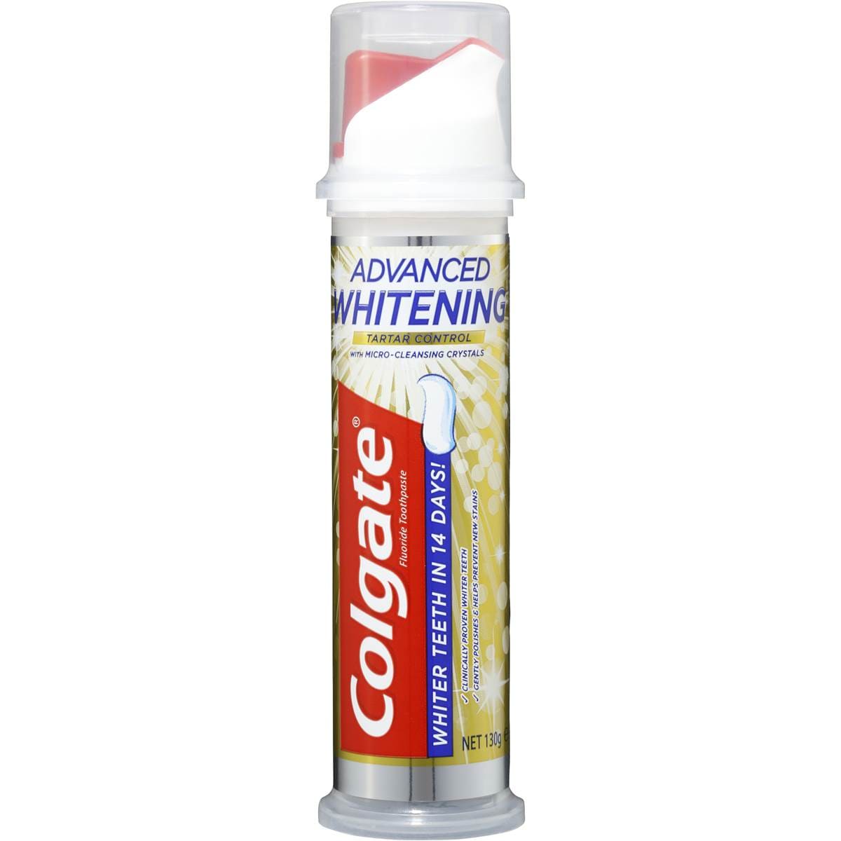 Colgate Pump Toothpaste Whitening Tartar 130g Woolworths