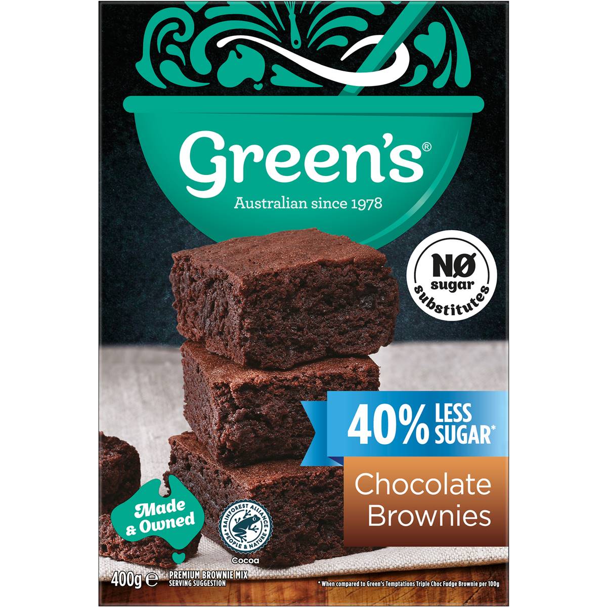 Green's 40% Less Sugar Chocolate Brownies 400g | Woolworths