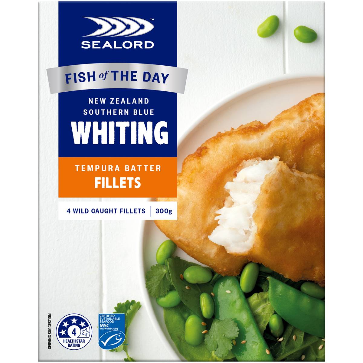 Sealord Fish Of The Day Whiting Tempura Batter Fillets 4 Pack Woolworths