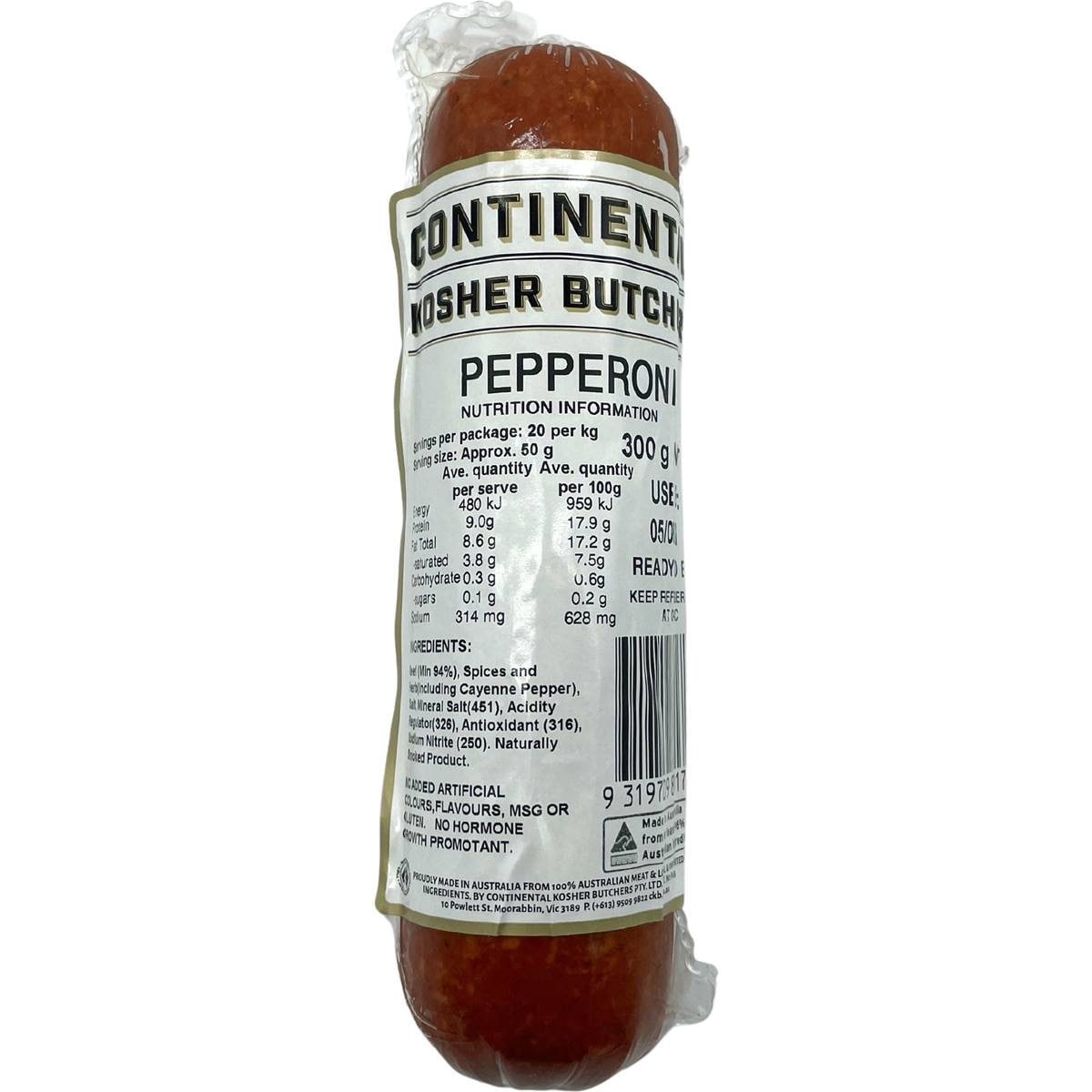 Continental Kosher Butchers Pepperoni 300g Woolworths