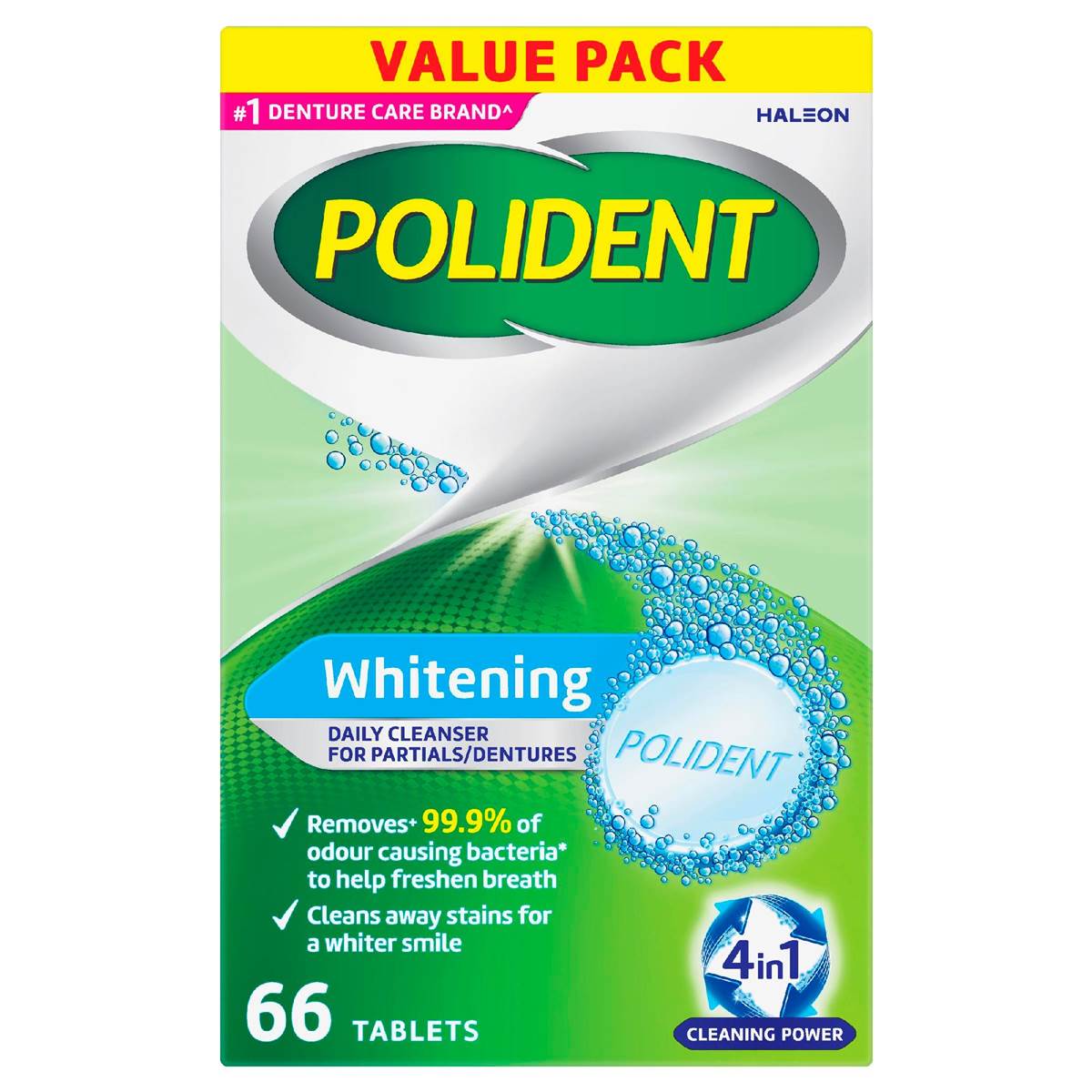 Polident Whitening Denture Cleaner For Dentures And Partials 66 Pack Woolworths
