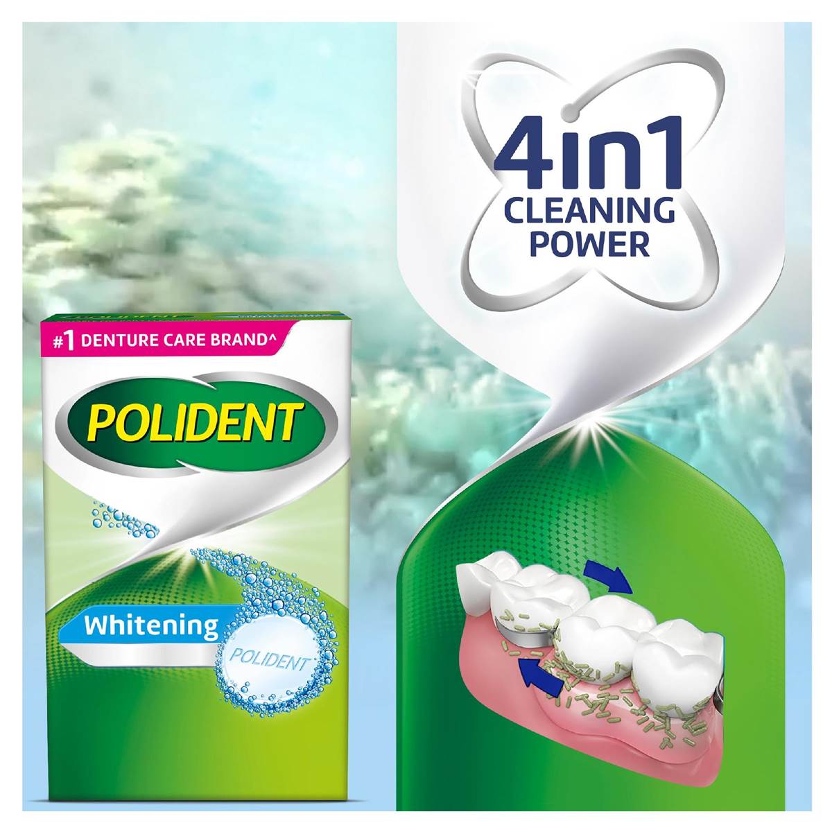 Polident Whitening Denture Cleaner For Dentures And Partials 66 Pack Woolworths