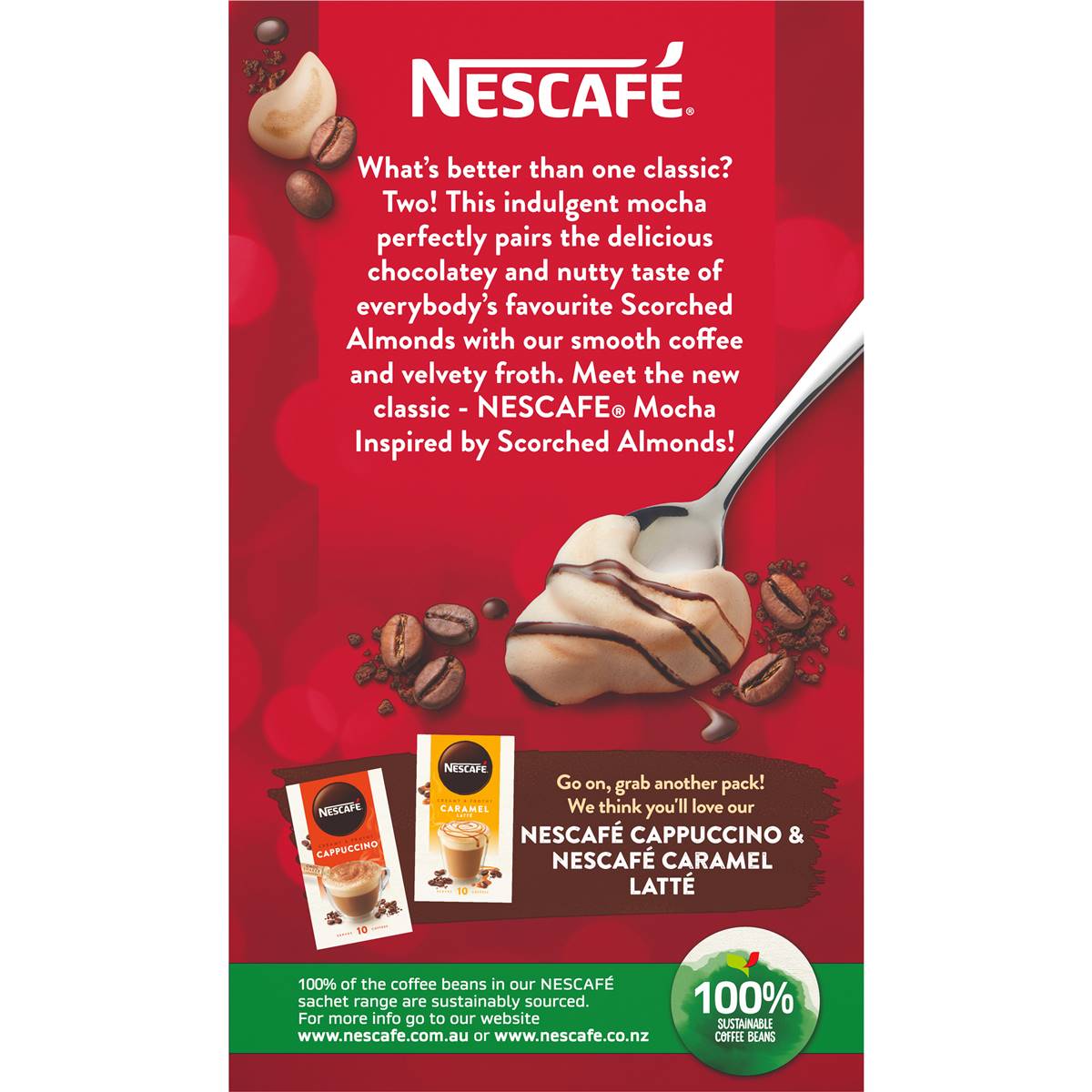 Nescafe Scorched Almond Mocha Coffee Sachets 10 Pack Woolworths
