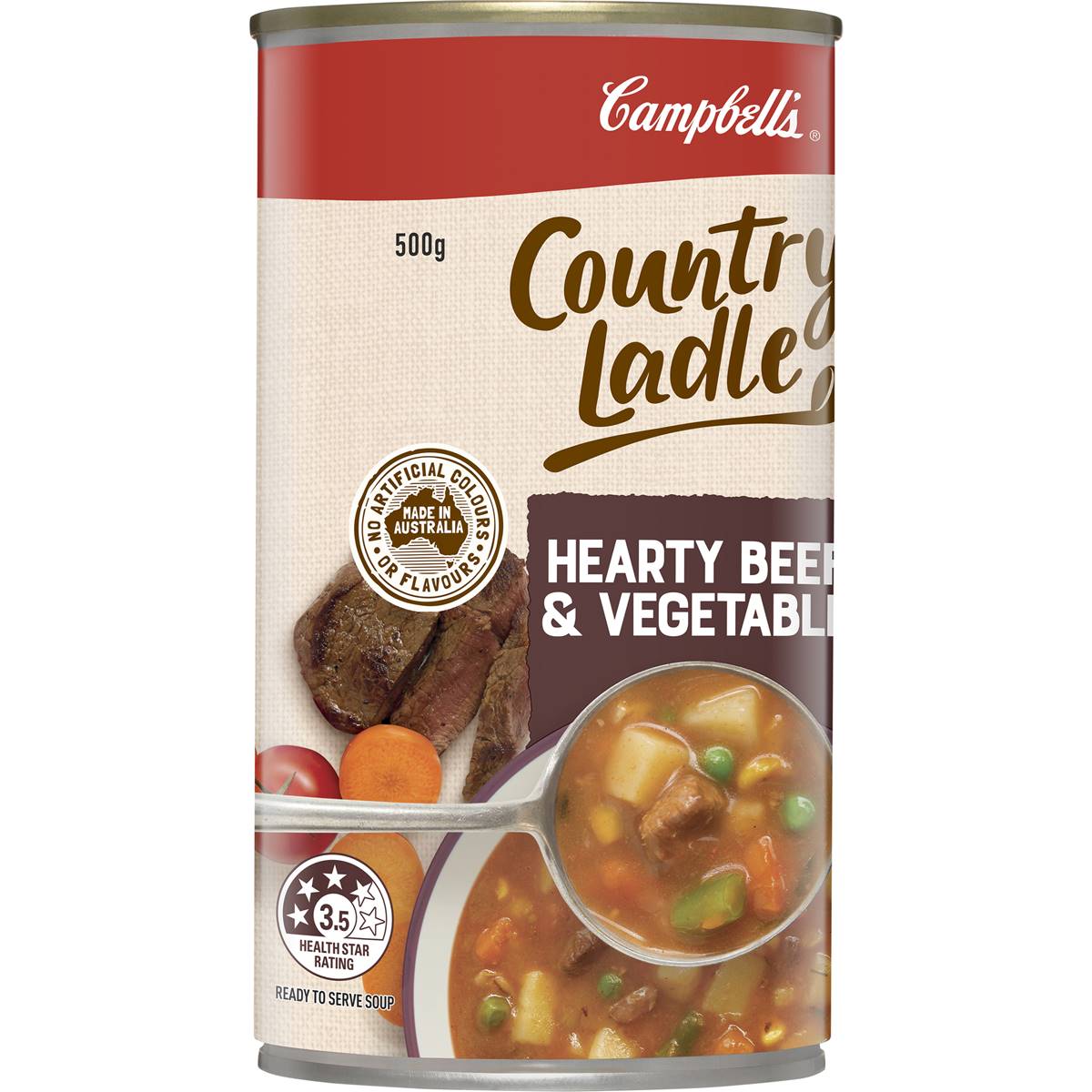 Campbells Country Ladle Soup Hearty Beef And Vegetable 500g Woolworths 8204