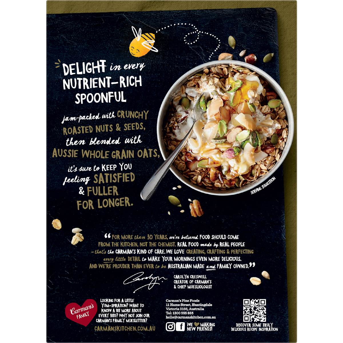 Carman's Muesli Toasted Original Fruit Free 500g Woolworths