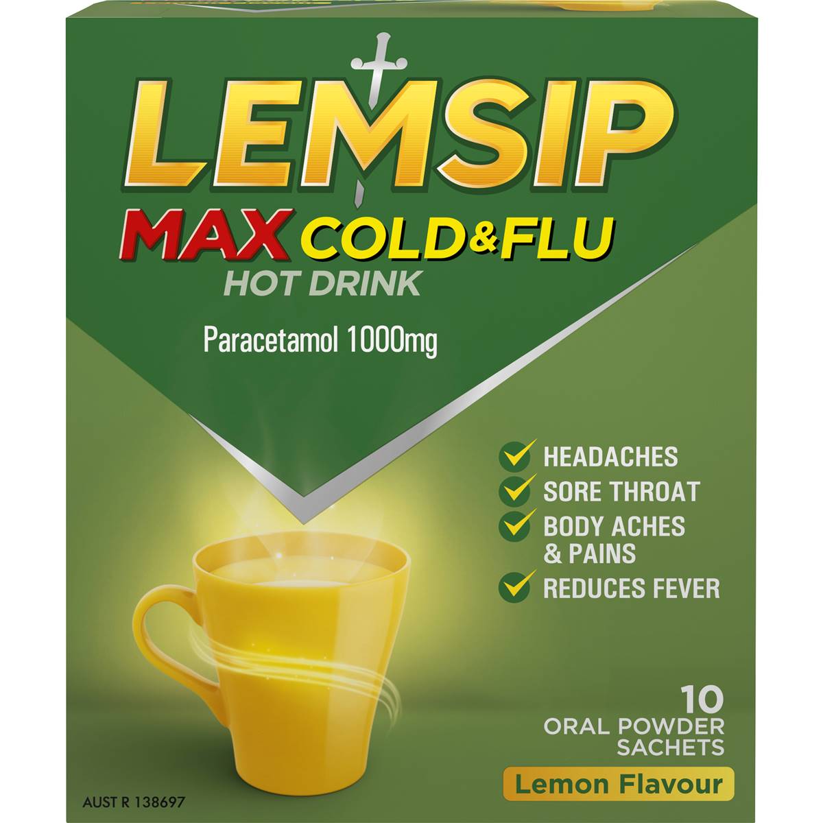 Lemsip Max Cold And Flu Hot Drink Lemon 10pk | Woolworths