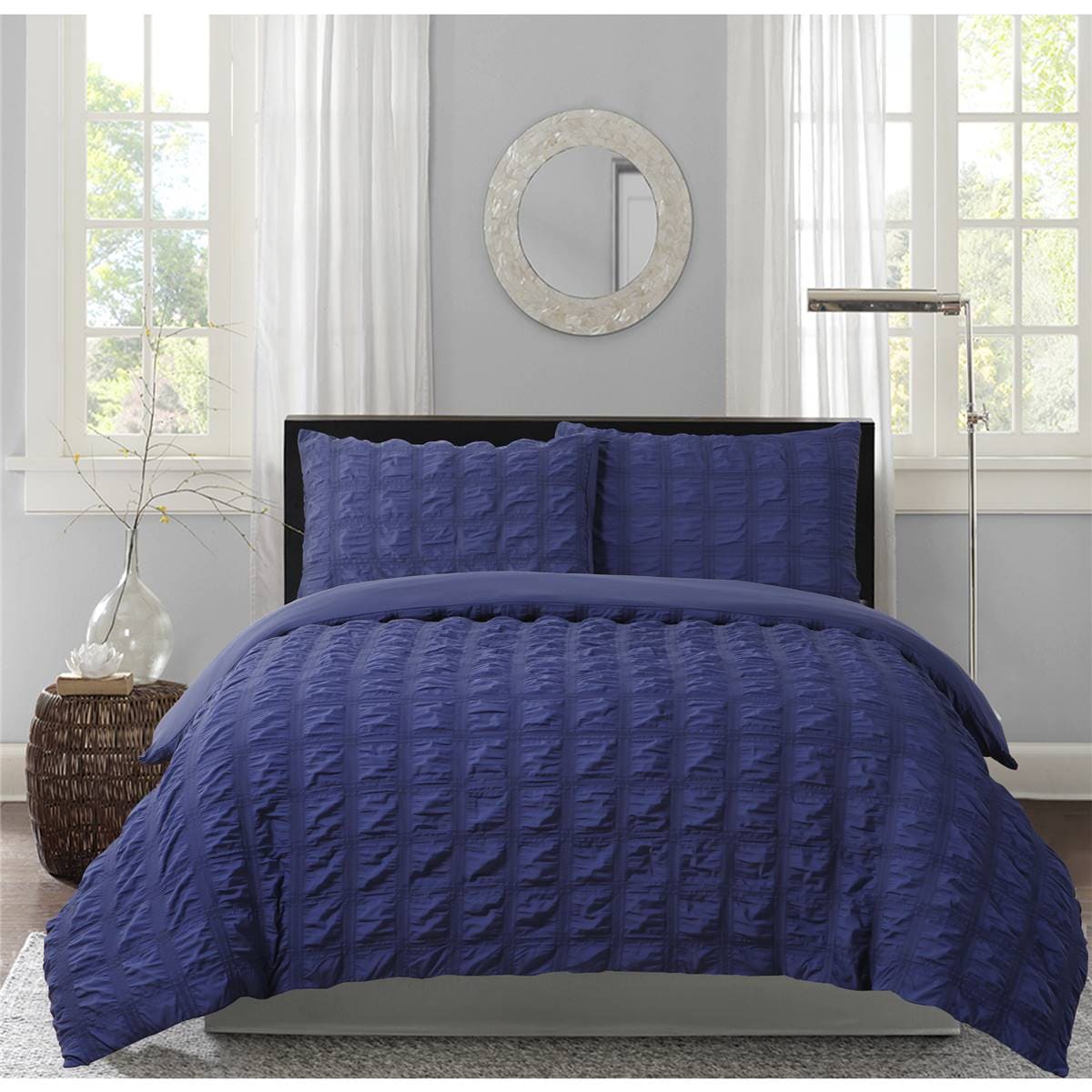 Inspire Seersucker Quilt Cover Set Queen Each Woolworths