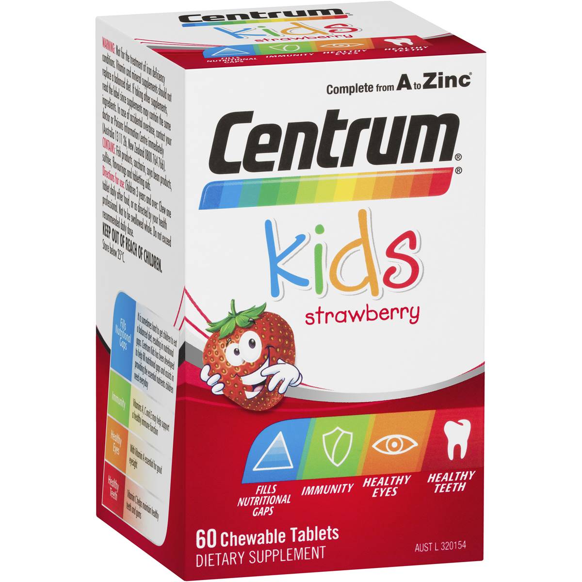 Centrum Kids Chewable Strawberry 60pk | Woolworths