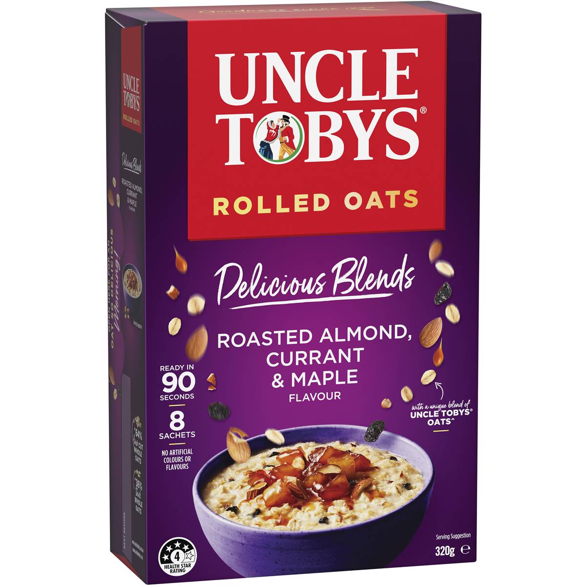 Uncle Tobys Oats Delicious Blends Almond Currant & Maple Porridge 320g
