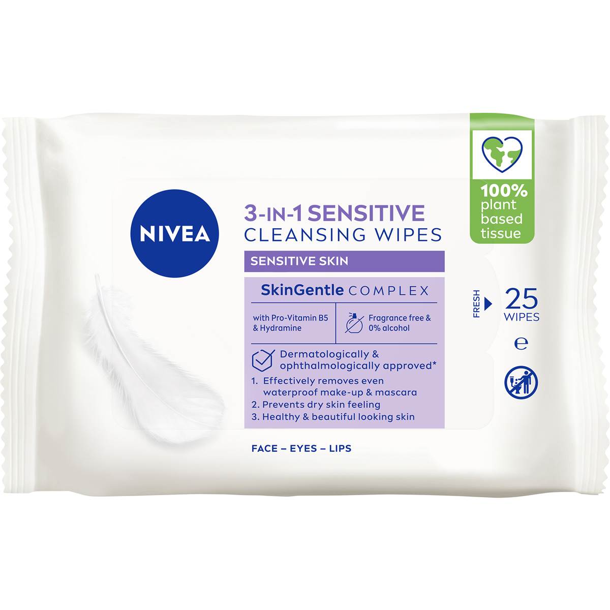 Nivea Sensitive Biodegradable Face Cleansing Makeup Wipes