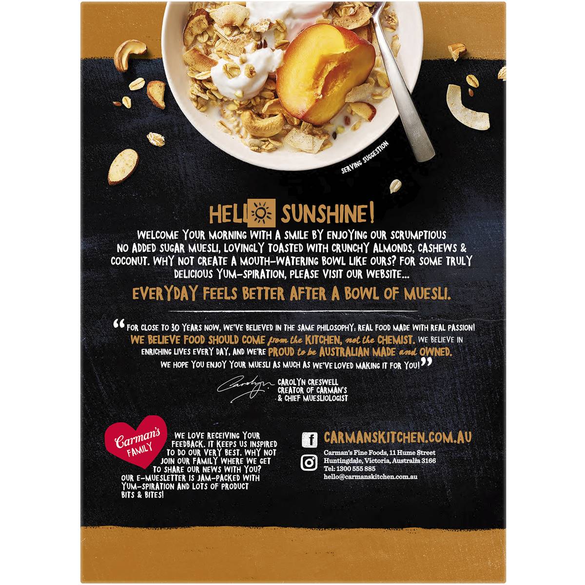 carman's almond cashew and coconut muesli