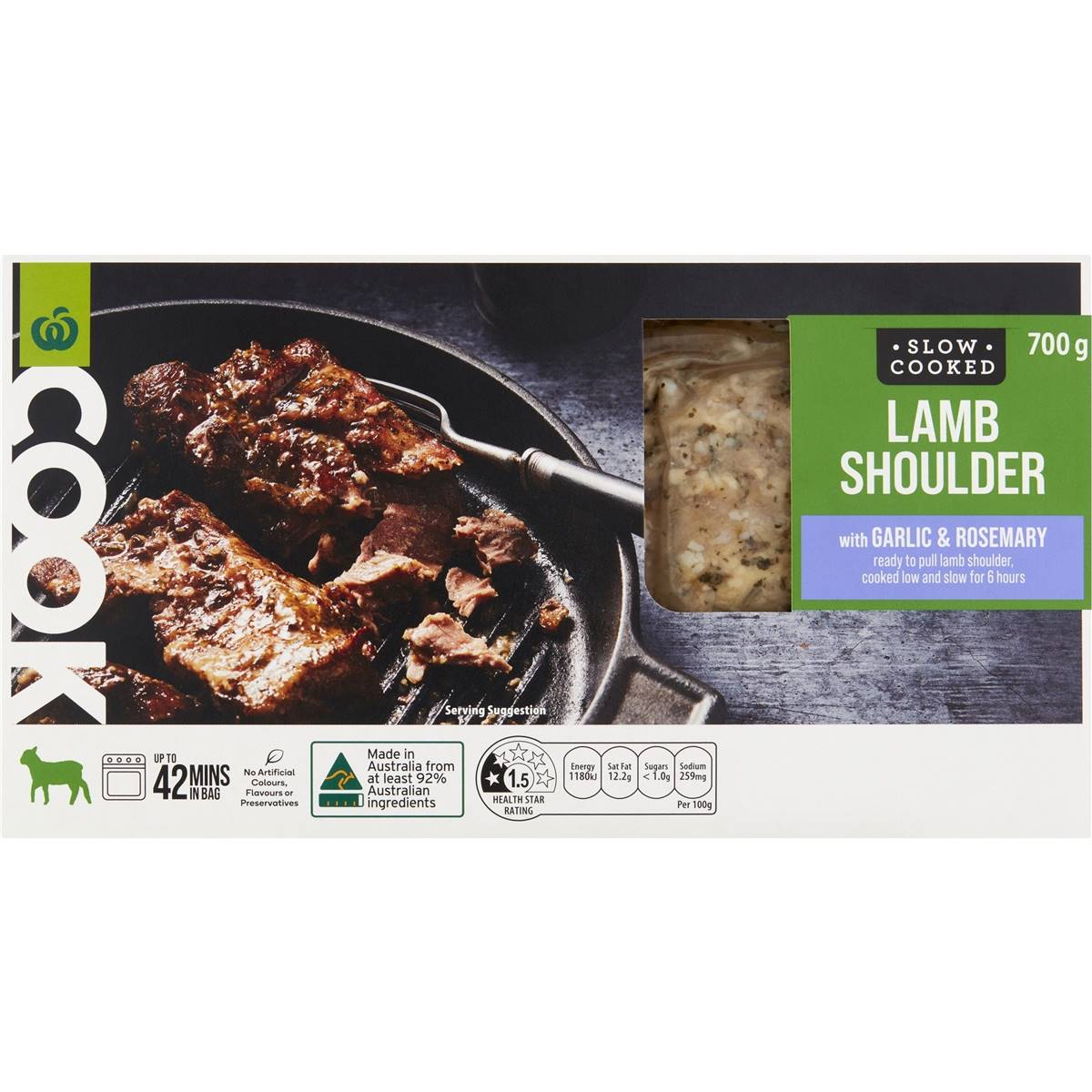 Woolworths Cook Lamb Shoulder With Garlic & Rosemary 700g Woolworths