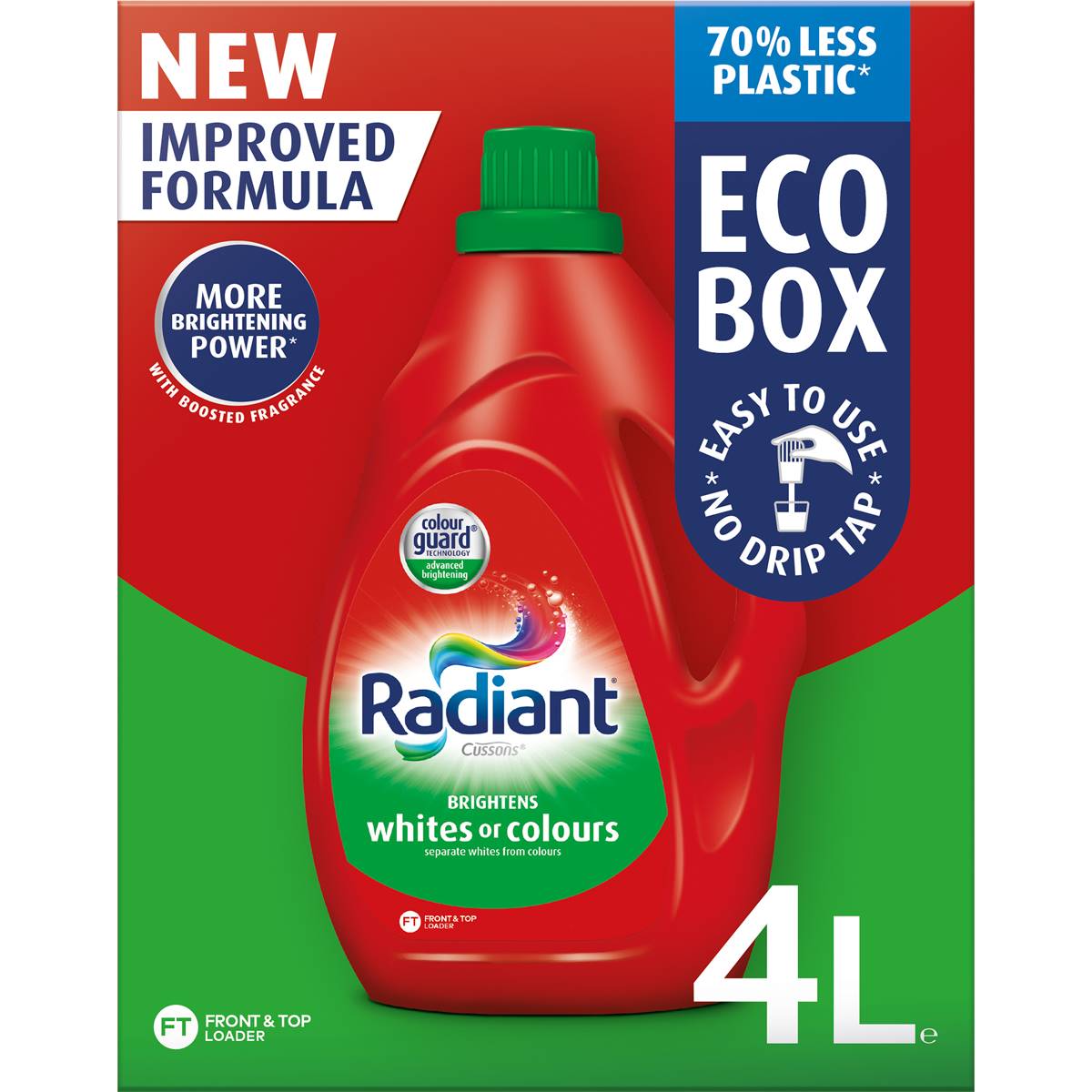Radiant Ecobox Whites Or Colours Laundry Liquid Detergent 4l Woolworths