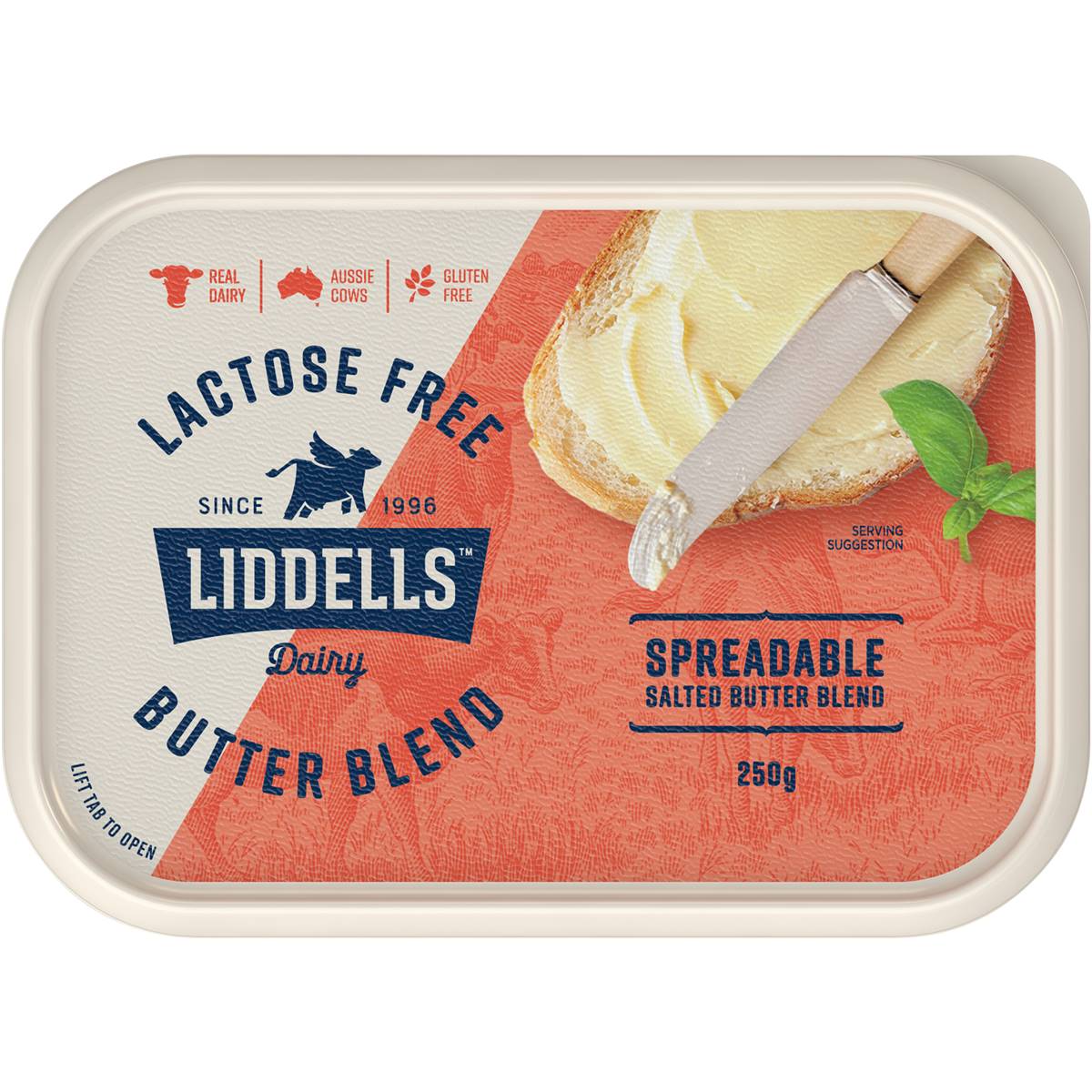 Liddells Lactose Free Spreadable Salted Butter Blend 250g Woolworths