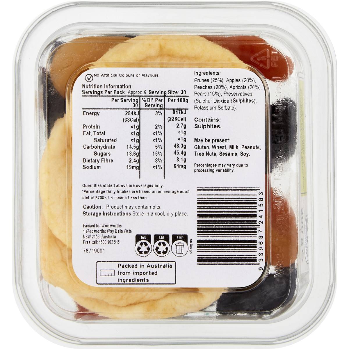 Woolworths Orchard Dried Fruit Blend Snack Pot 200g Woolworths