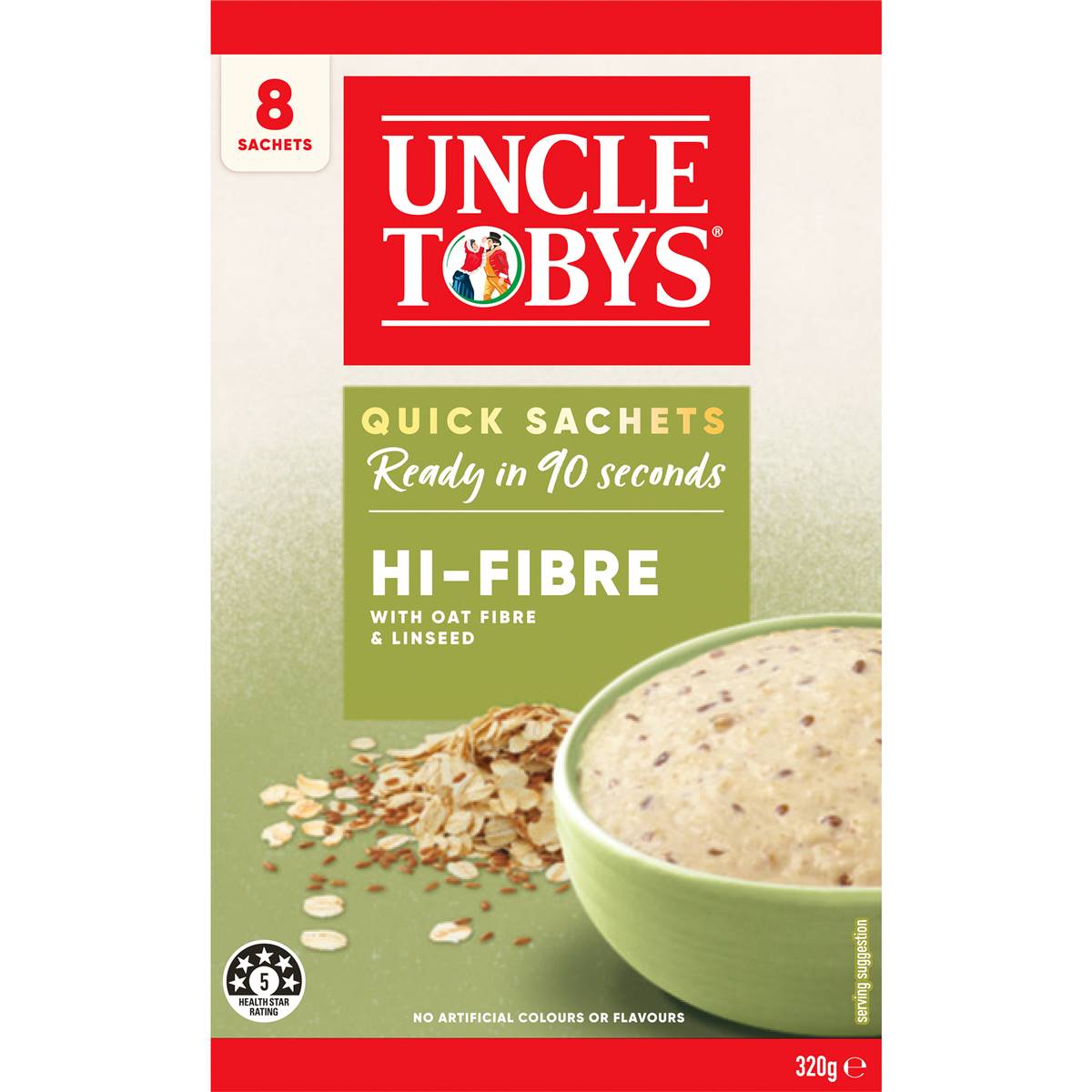 Uncle Tobys Oats Quick Sachets Hifibre Porridge 320g Woolworths