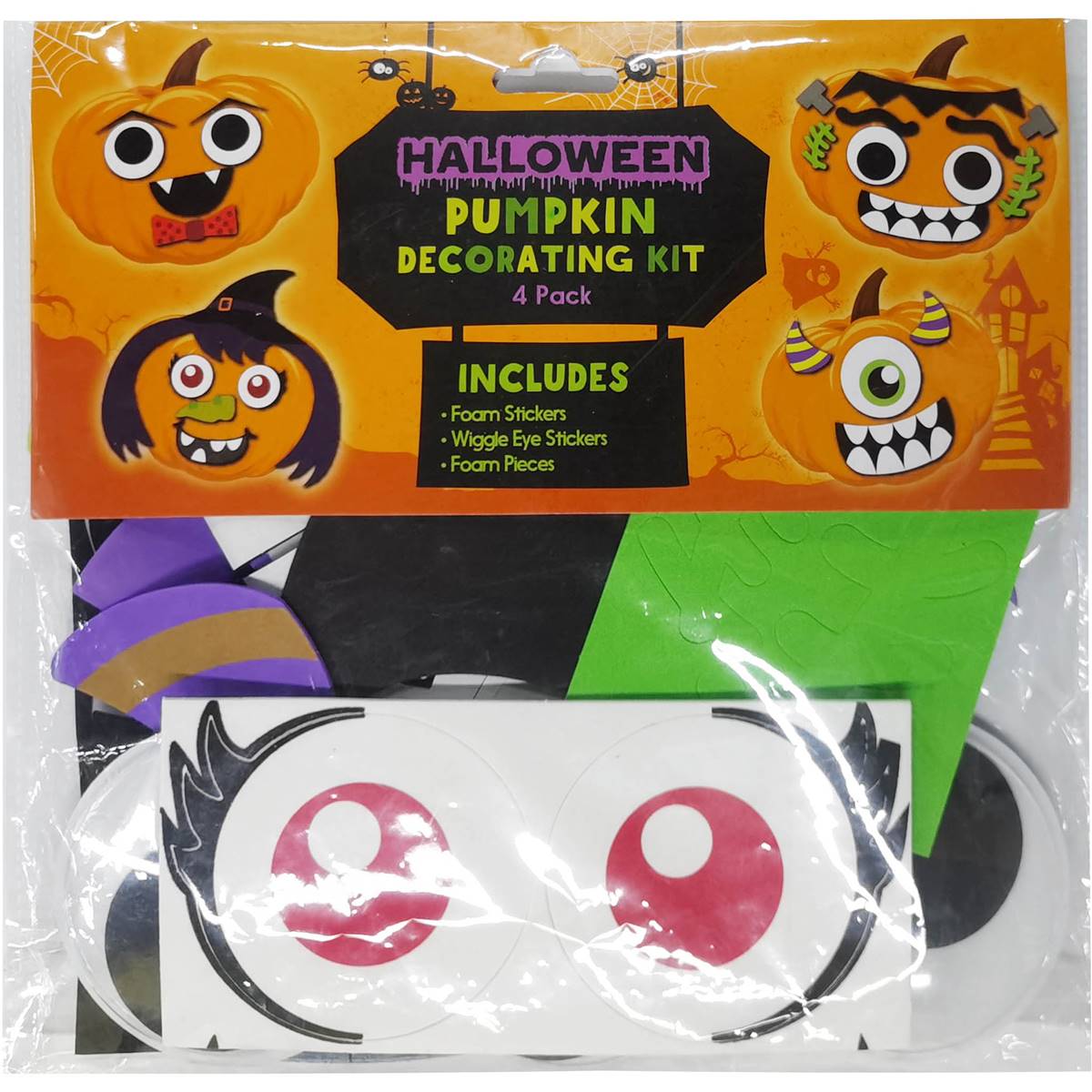Halloween Pumpkin Decorating Kit 4 Pack Woolworths