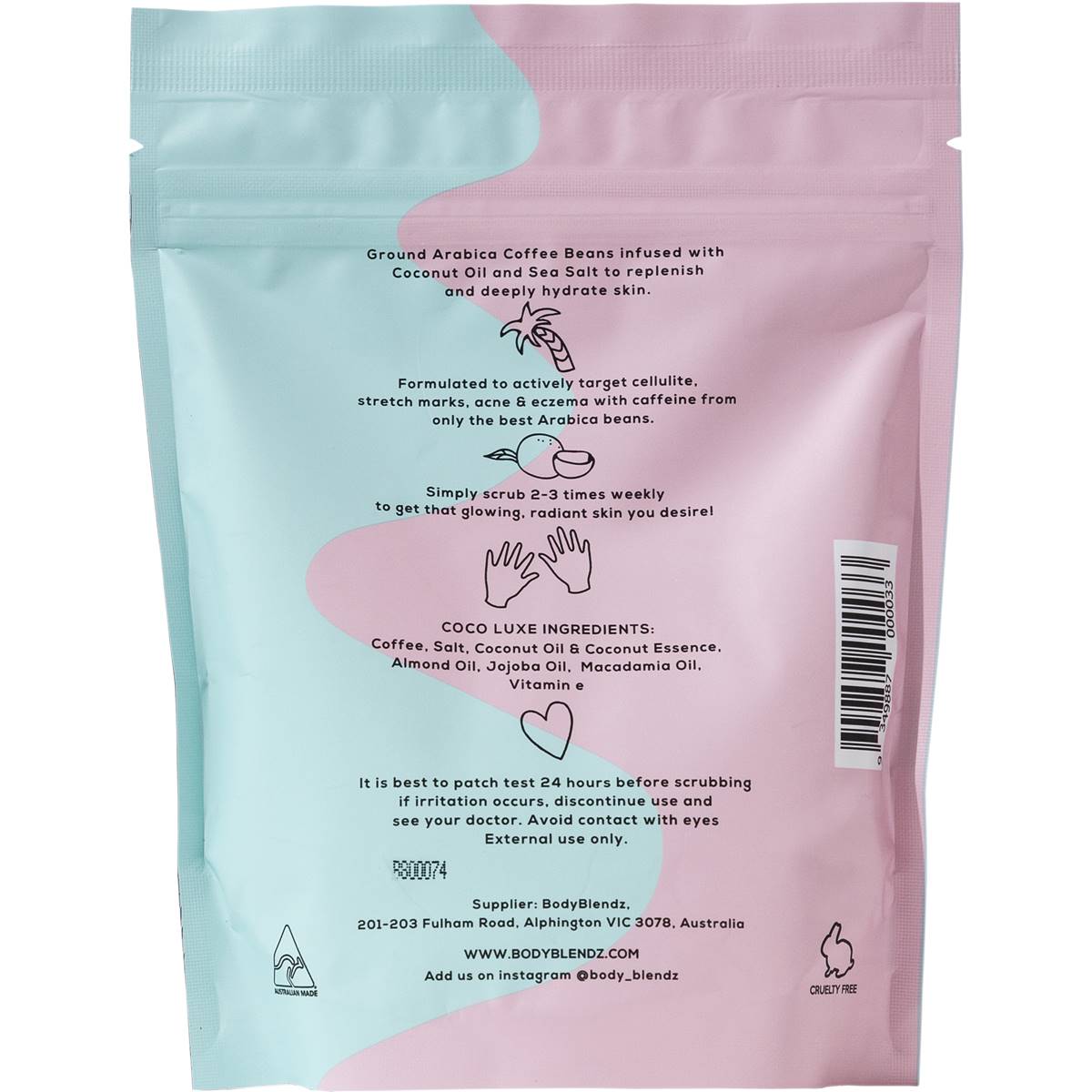 Body Blendz Coco Luxe Coffee Scrub 200g Woolworths