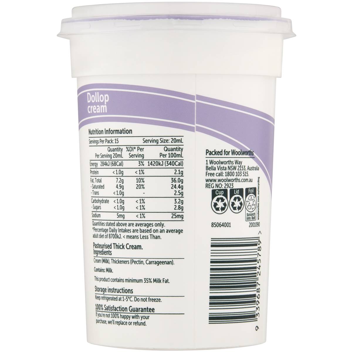 Woolworths Dollop Cream 300ml | Woolworths