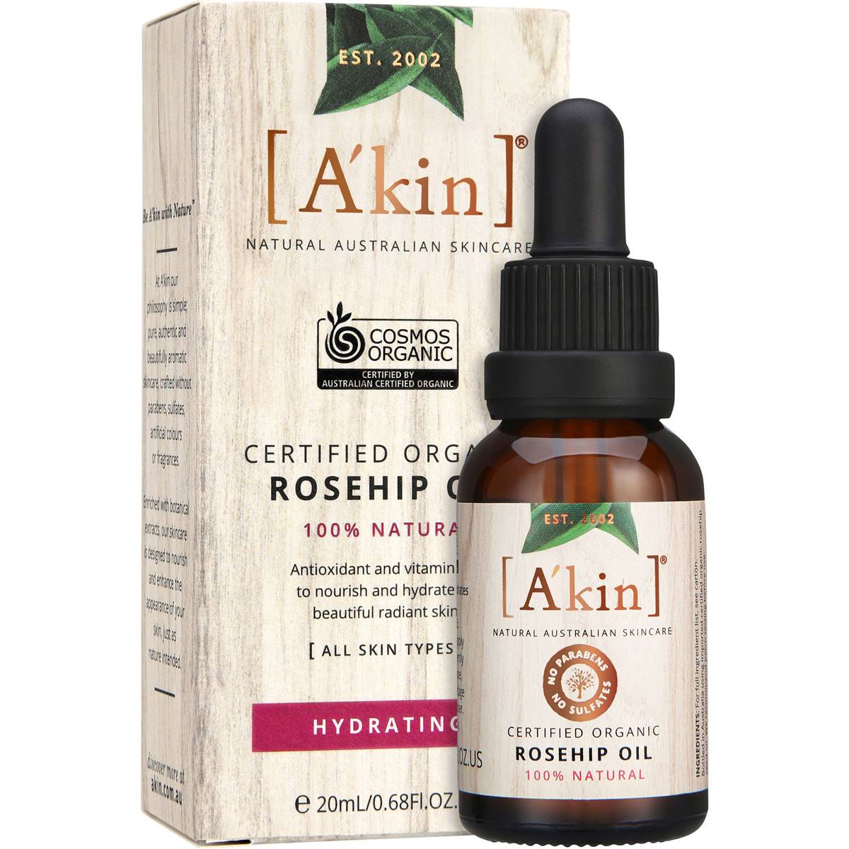 Akin Certified Organic Rosehip Oil 20ml Woolworths