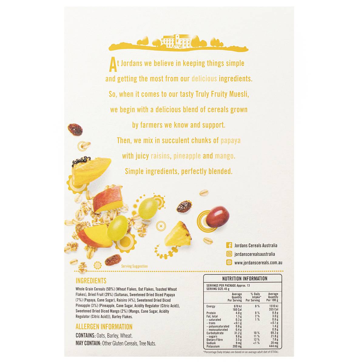 Jordans Truly Fruit Muesli 600g Woolworths
