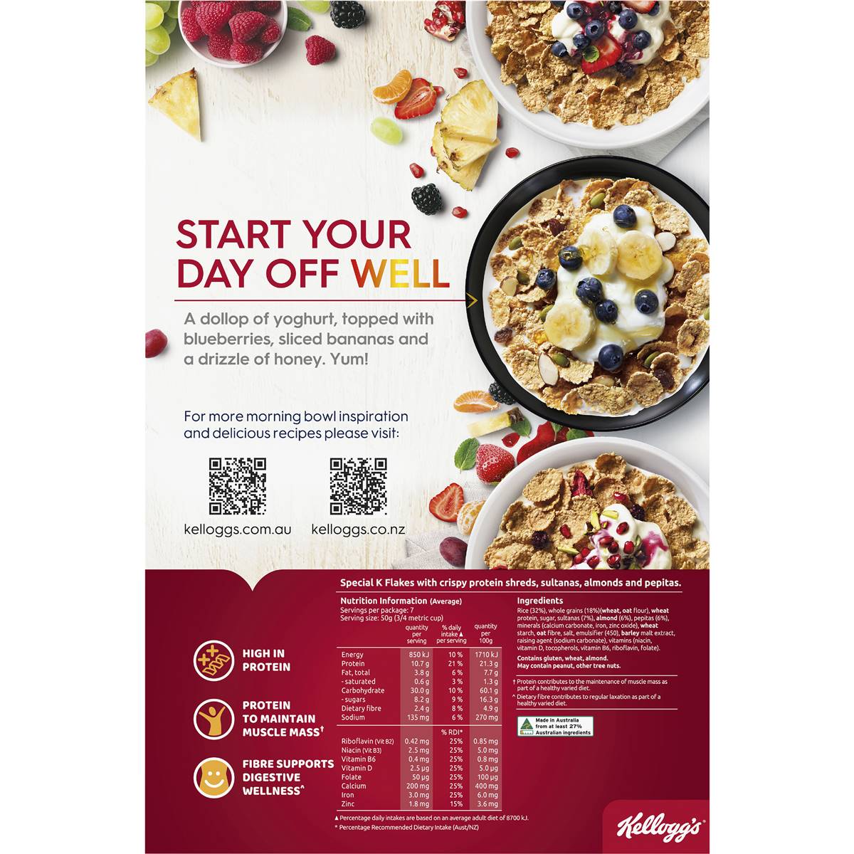 Kellogg's Special K High Protein Breakfast Cereal 380g Woolworths