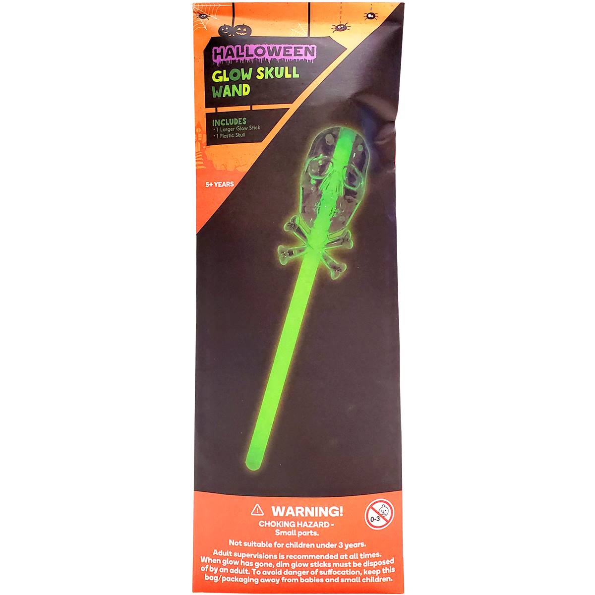 Halloween Glow Skull Wand Each Woolworths