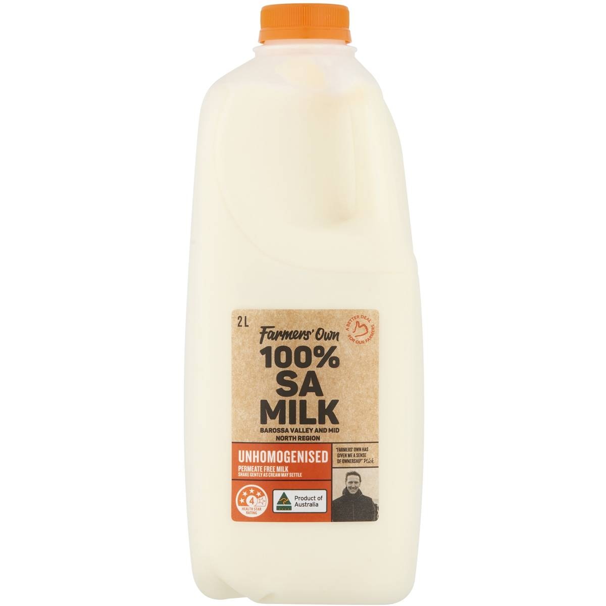 Farmers Own Unhomogenised Full Cream Milk 2l | Woolworths