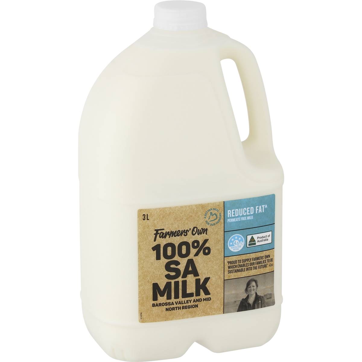 Farmers Own Reduced Fat Milk 3l | Woolworths