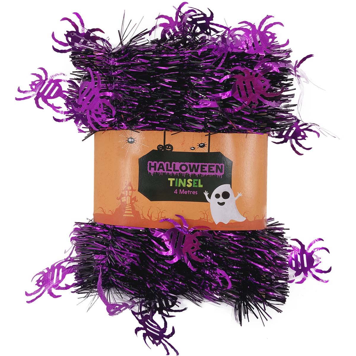 Halloween Tinsel 4 Metre Spider Purple Each Woolworths