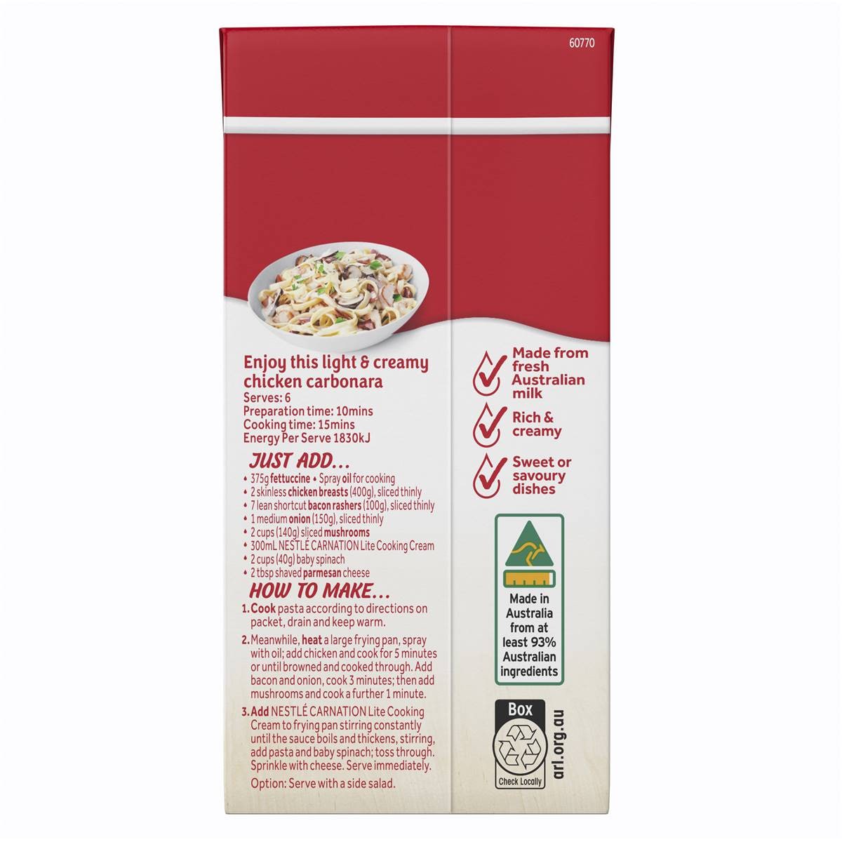 Nestle Carnation Lite Cooking Cream 300ml Woolworths