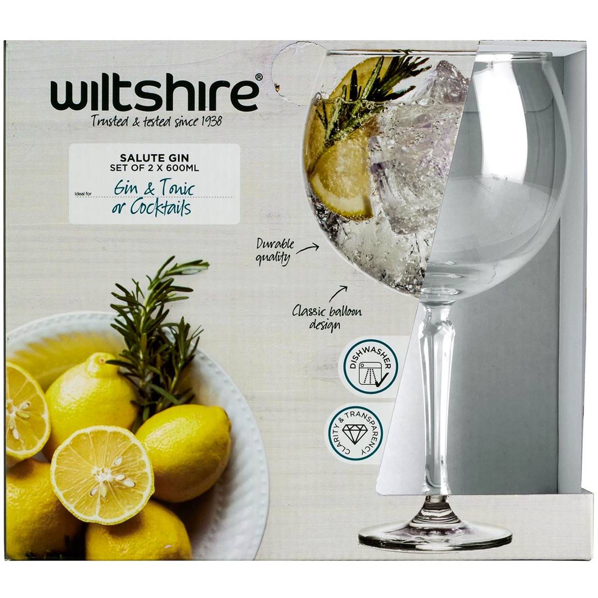 Wiltshire Salute Gin Glasses 600ml 2 Pack Woolworths