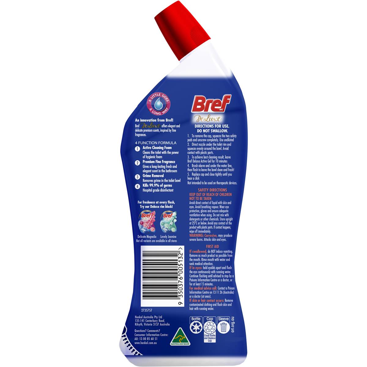 Bref Deluxe Toilet Cleaner Gel Magnolia 450ml Woolworths