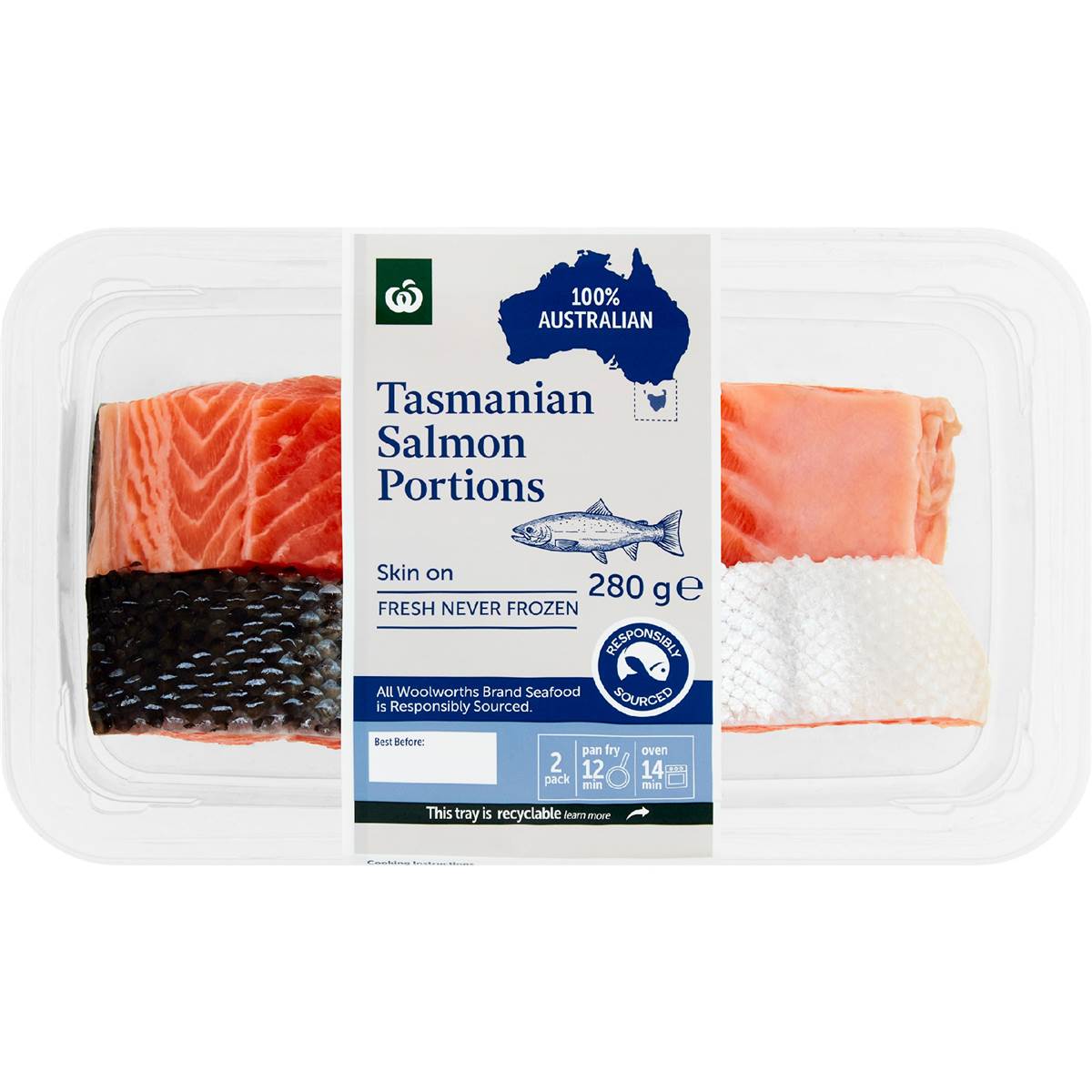 Woolworths Salmon Portions Skin On 2 Pack Woolworths