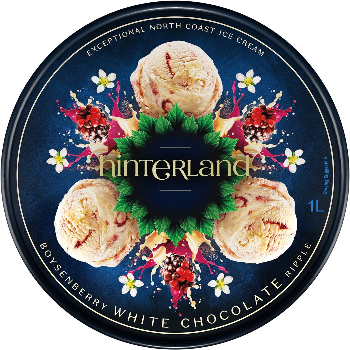 Hinterland Boysenberry White Chocolate Ripple Ice Cream 1l Woolworths