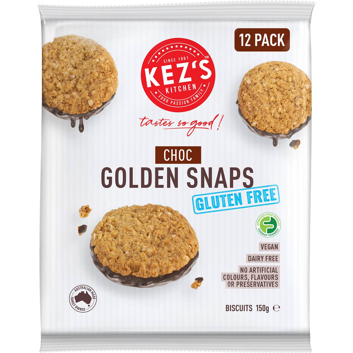 Kez's Kitchen Kitchen Gluten Free Choc Golden Snaps