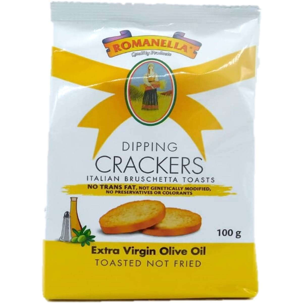 Romanella Dipping Toasted Crackers Olive Oil 100g Woolworths